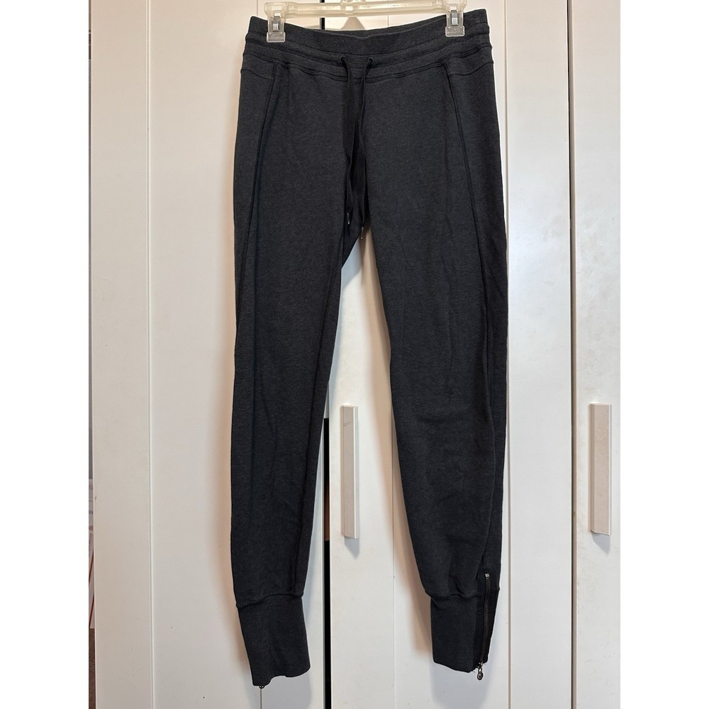 Lululemon Charcoal Gray Joggers with Side Bottom Zipper Size 6